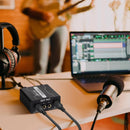 Isolador de áudio VEDO GX200, mixer de dois canais com entrada XLR de 6,5 mm, filtro de terra comum para microfone e redução de ruído.