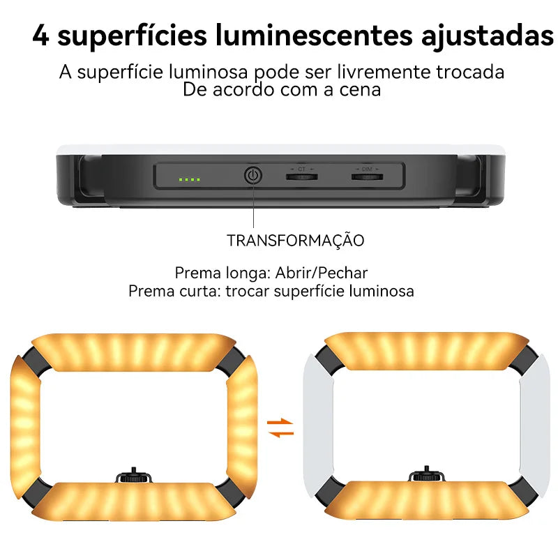 Ulanzi U200 U-200 Smartphone Video Rig LED Video Light 2 em 1 Ring Light Cold Shoe para Microfone Tiktok Youtube Live Rig Light