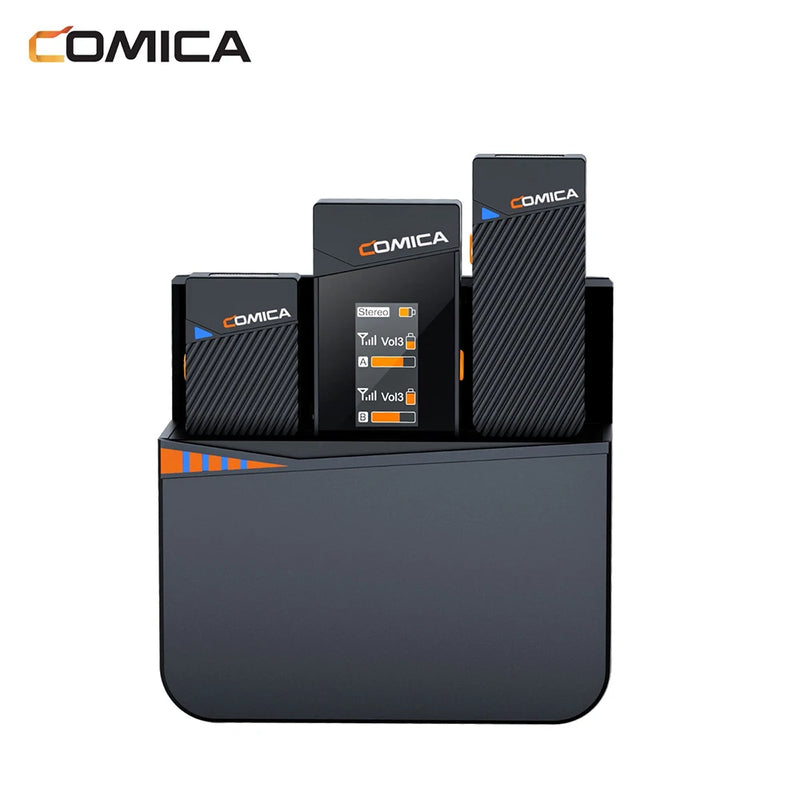 Microfone de lapela sem fio Comica Vimo C C3 C2 C1 2.4G para câmera de smartphone, vlog, streaming de YouTube vs Rode GO II