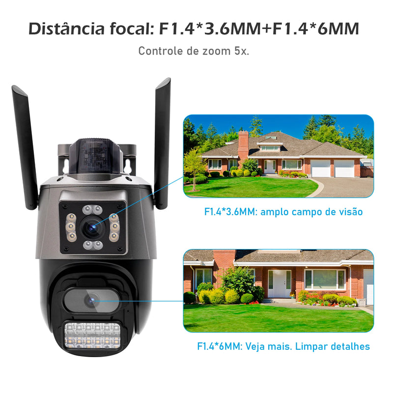 Câmera de segurança Icsee IP sem fio Wi-Fi HD 6MP 4K, ultra HD à prova d'água e prova de poeira