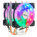 Cooler de processador X99 2011 V3 2 Heatpipes, radiador de CPU IWONGOU 3 pinos, ventilador RGB de 90 mm para PC Gamer para Intel 1366/1700/AMD/AM4