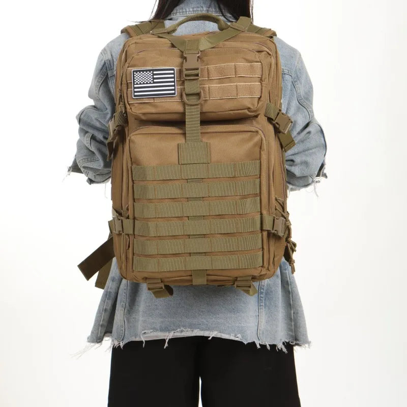 Mochilas impermeáveis de nylon 1000D para atividades ao ar livre, esportivas, táticas, para acampamento, caminhadas, pesca, caça, mochila 25L/50L