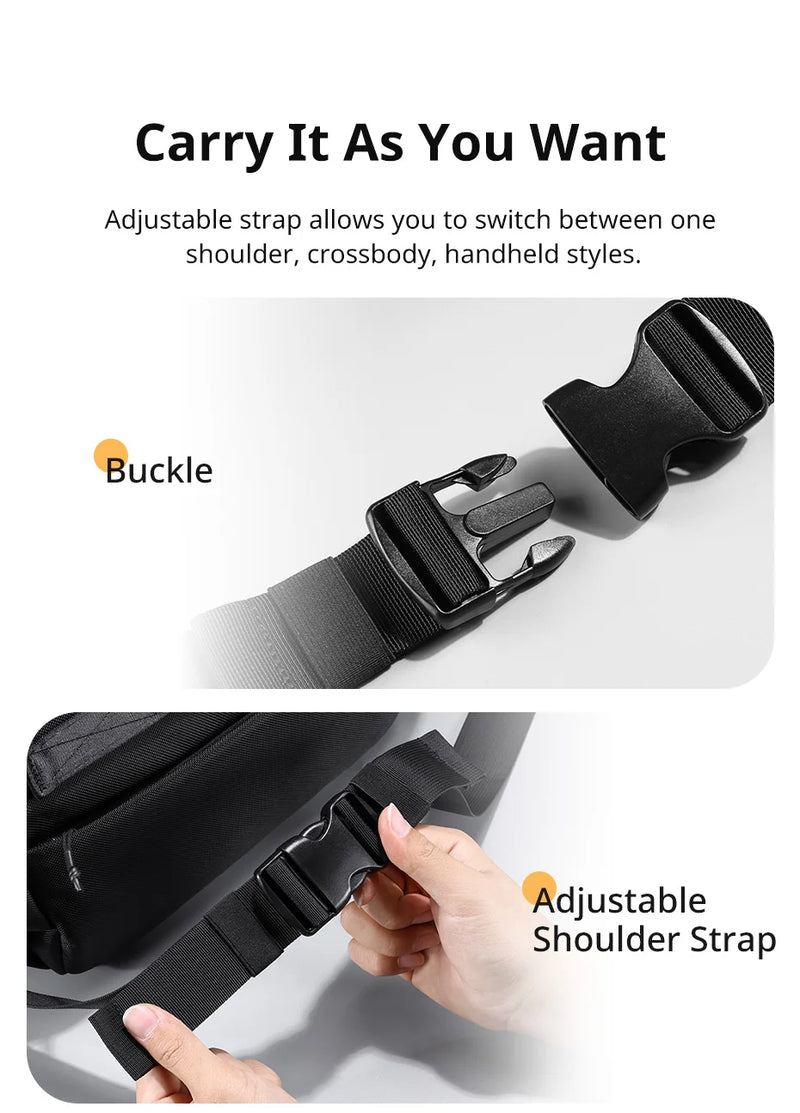 Bolsa tiracolo Ulanzi BC08 com capacidade de 9L, à prova de respingos, universal, para fotografia, bolsa transversal para câmera DSLR, organizador de viagens ao ar livre