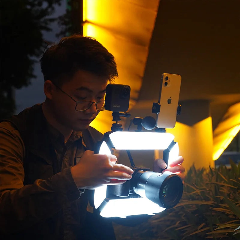 Ulanzi U200 U-200 Smartphone Video Rig LED Video Light 2 em 1 Ring Light Cold Shoe para Microfone Tiktok Youtube Live Rig Light