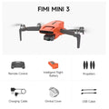 Drone FIMI MINI 3: Novo Drone com Vídeo Noturno Super Inteligente em 4K a 60fps, Alcance de 9km, Gimbal de 3 Eixos, Design Ultraleve de 249g e Rastreamento Inteligente Profissional.
