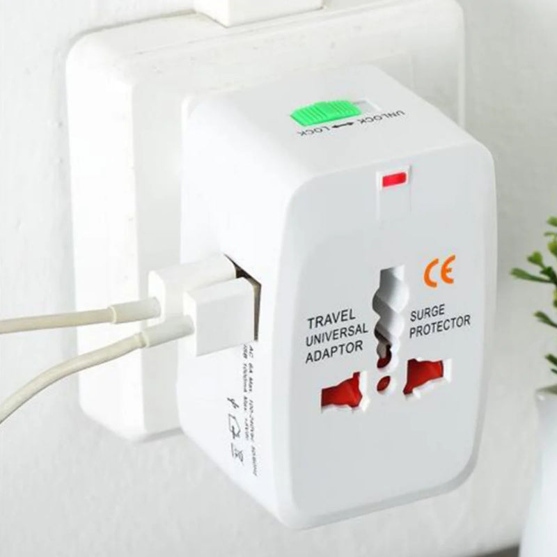 Adaptador de conversão universal UE Reino Unido EUA AU Conversor eletrônico de viagem Plugue USB Tomada de energia Telefone Laptop Conversores de carregamento