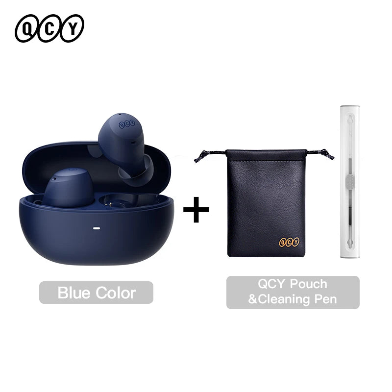 Fones de ouvido sem fio QCY HT07 ANC com cancelamento de ruído de 40 dB TWS, 6 microfones, chamada AI HD, Bluetooth 5.2, reprodução de 32 horas
