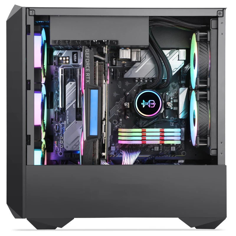 Ventilador e radiador PWM de refrigeração líquida Wovibo 120mm para processador com 4 pinos RGB compatível com Intel 115x 1200 1700 2011 X79 X99 AM3 AM4