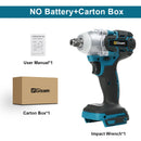 Chave de impacto elétrica sem escova 520N.M Chave elétrica sem fio Chave de fenda de 1/2 polegada Ferramentas elétricas para pinos de bateria Makita 18V