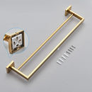 Acessórios para banheiro Toalheiro Aço inoxidável Toalheiro Acessórios para banheiro Prateleira de armazenamento Toalheiro duplo Dourado/Preto/Cromado