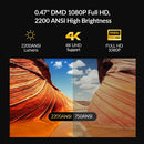 Projetor BYINTEK R90 Max 4K Full HD 1080P 2200 Anis Lumens Android 11.0 WiFi 6 Foco Automático Vídeo Home Cinema Projetores