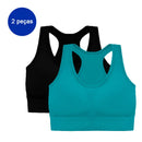 2 Pieces Seamless Sports Bra Breathable Push Up Shockproof Women Cropped Top Sports Bra Sports Underwear