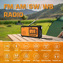 Rádio de emergência XHDATA D-608WB com manivela e energia solar, FM/SW/WB/NOAA, alerta meteorológico, Bluetooth/carregamento de celular, sobrevivência BR/RU, envio direto.