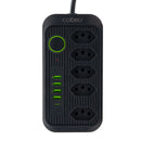 Soquete de extensão e filtro de linha elétrica USB