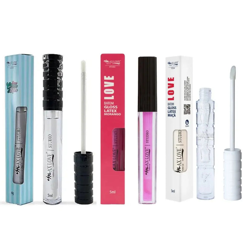 Kit C/3 Batom Gloss Látex Max Love