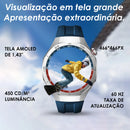 Relógio Inteligente AURAFI ENERGY 3 com Chamadas Bluetooth, Tela Cheia, Pulseira Resistente à Água e Monitoramento de Saúde, Compatível com iOS e Android.