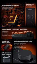 Fosi Audio SK02 Amplificador de Fone de Ouvido USB Hi-Fi Mini DAC USB para Fones de Ouvido Balanceados de 3,5 mm e 4,4 mm com Suporte a DSD