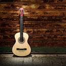 Violão acústico Queen's para adultos com cordas de aço, ideal para iniciantes.