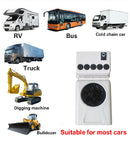 Sistema de ar condicionado elétrico split Treeligo para estacionamento, ideal para ônibus, vans, caminhões e outros veículos.