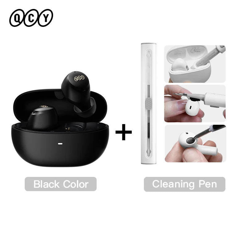 Fones de ouvido sem fio QCY HT07 ANC com cancelamento de ruído de 40 dB TWS, 6 microfones, chamada AI HD, Bluetooth 5.2, reprodução de 32 horas