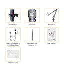 Microfone para jogos USB Comica Uni Pro com botão de cancelamento de ruído/RGB/balanço de ganho e microfone condensador para streaming de podcast