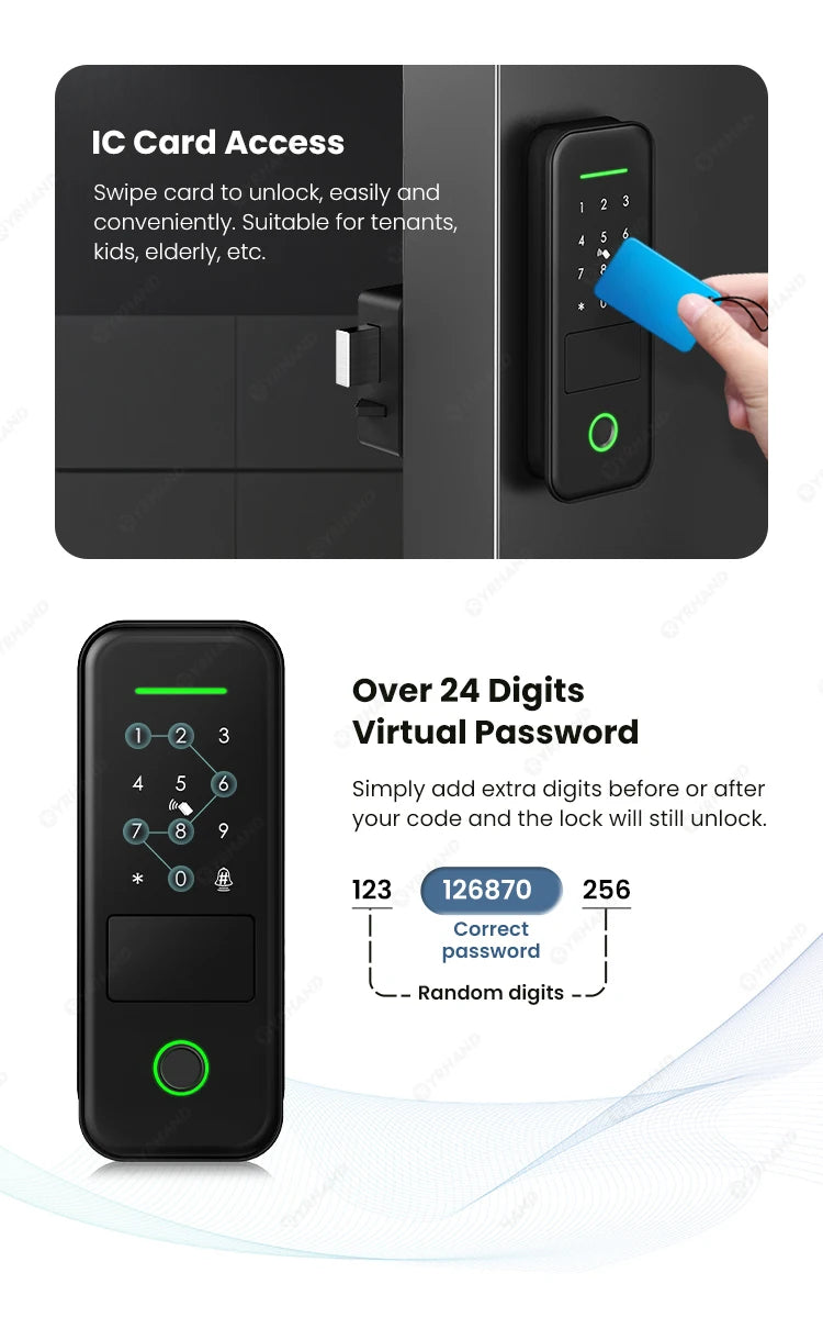 Fechadura eletrônica inteligente à prova d'água com impressão digital e Wi-Fi para porta, fechadura digital do Brasil, fechadura inteligente de aro para casa Tuya