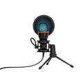 Microfone de mesa RGB com cancelamento de ruído ativo de 48 kHz, conexão USB plug & play e tripé ajustável para streamers/gamers, Coibeu