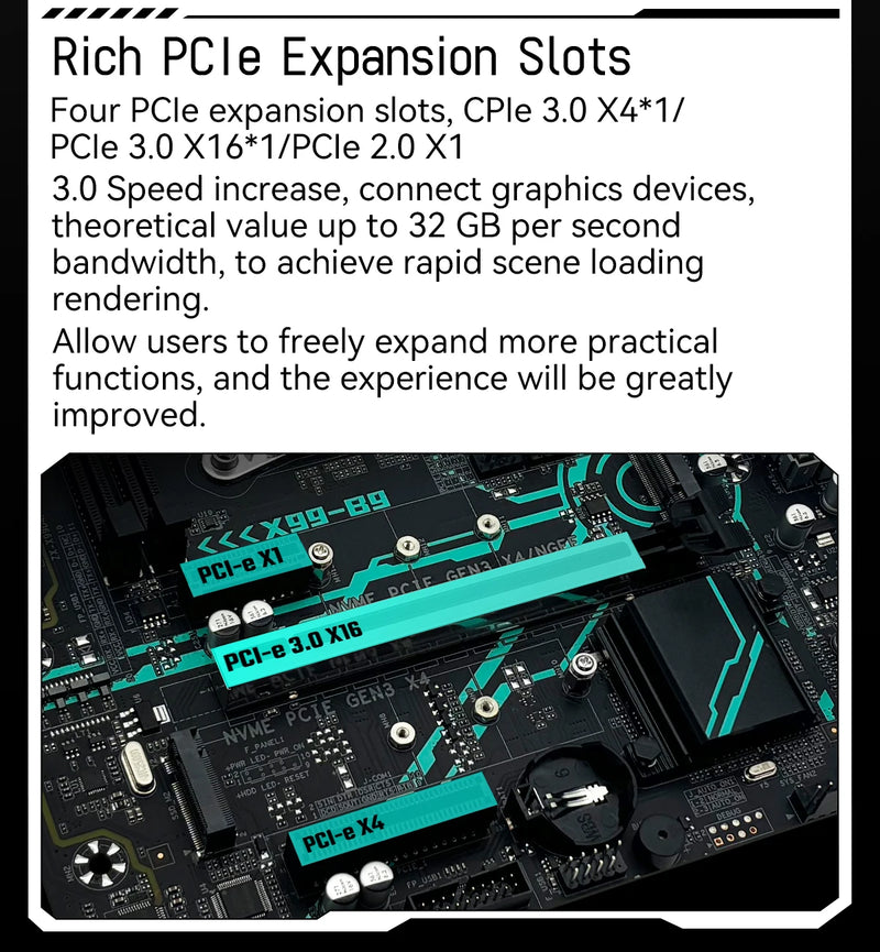 Placa-mãe MACHINIST X99 B9 LGA 2011-3 com slot M.2, suporte para chip X99 C612, memória DDR4, SATA 3.0, USB 3.0 e PCIe 16X.