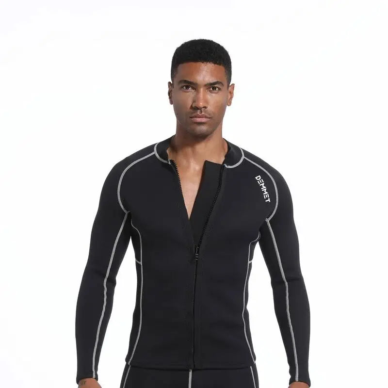 Jaqueta Térmica de Mergulho, Surf, Pesca Manga Longa Masculina ou Feminina DEMMET 1,5mm/3mm de Neoprene