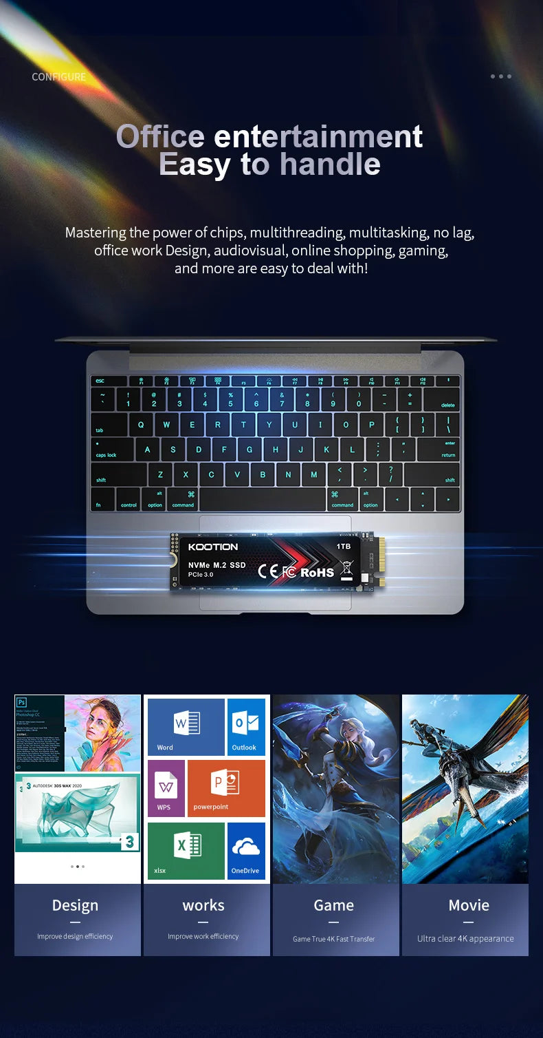 KOOTION X15Lite PCIe M2 SSD NVME M.2 SSD Drive 1TB 512GB 256GB Solid State Drive Internal Hard Disk SSD For Laptop Desktop