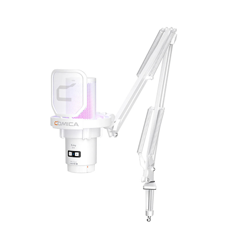 Microfone para jogos USB Comica Uni Pro com botão de cancelamento de ruído/RGB/balanço de ganho e microfone condensador para streaming de podcast