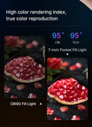 Painel de luz LED RGB Ulanzi LT002, luz de preenchimento de bolso de 7 polegadas, regulável, 2500-9000K, 4000mAh, fotografia para transmissão ao vivo