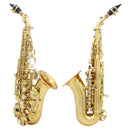 Saxofone soprano SLADE em Si bemol, corpo em latão, instrumento de sopro profissional com estojo, luvas e peças. Envio do Brasil.