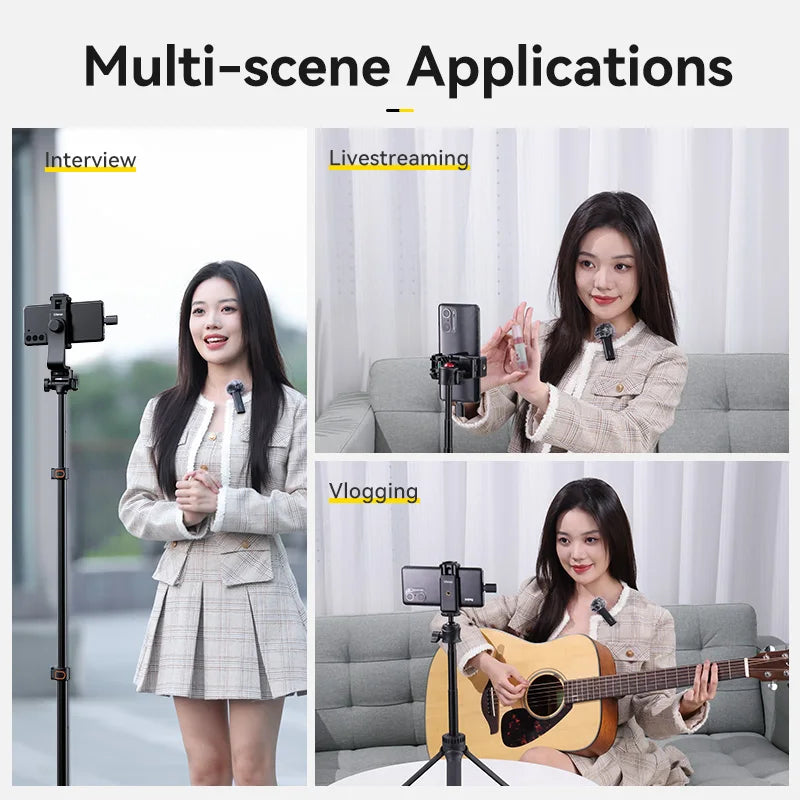 Microfone de lapela sem fio Ulanzi VM-10, mini microfone portátil para gravação de áudio e vídeo para iPhone, Android, transmissão ao vivo e jogos