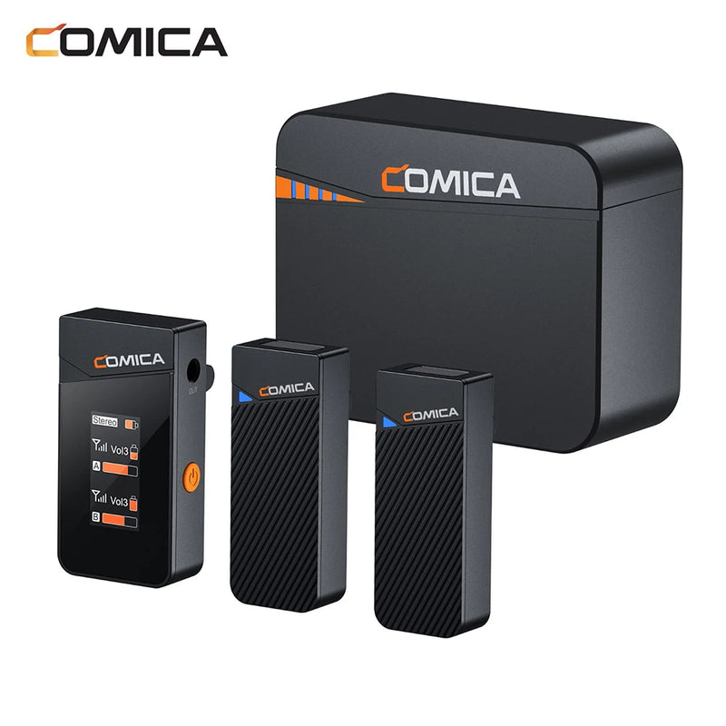 Microfone de lapela sem fio Comica Vimo C C3 C2 C1 2.4G para câmera de smartphone, vlog, streaming de YouTube vs Rode GO II