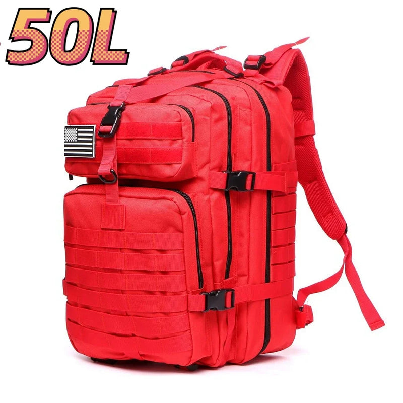 Mochila de nylon impermeável 30L/50L 1000D para caminhadas, pesca e caça, para atividades ao ar livre, esportes táticos, acampamento e caminhada