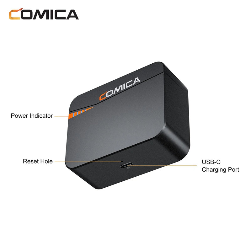 Microfone de lapela sem fio Comica Vimo C C3 C2 C1 2.4G para câmera de smartphone, vlog, streaming de YouTube vs Rode GO II