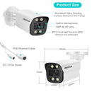 Nova câmera IP 4K 8MP com áudio externo POE H.265 Onvif Metal Bullet, câmera de vigilância com visão noturna colorida para casa