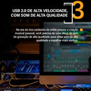 Placa de som externa USB TEYUN Q-26 com interface de áudio para guitarra elétrica, ideal para gravação ao vivo em estúdio e canto em PC.