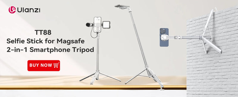 Ulanzi MT-08 Mini Tripé Branco Dobrável Monopé Tripé 1/4'' Universal para DSLR Android iPhone Smartphone