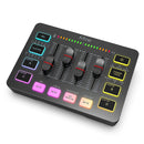 Mixer de áudio para jogos FIFINE, mixer RGB de 4 canais para streaming com interface de microfone XLR, para voz de jogos, podcast, AmpliGame SC3