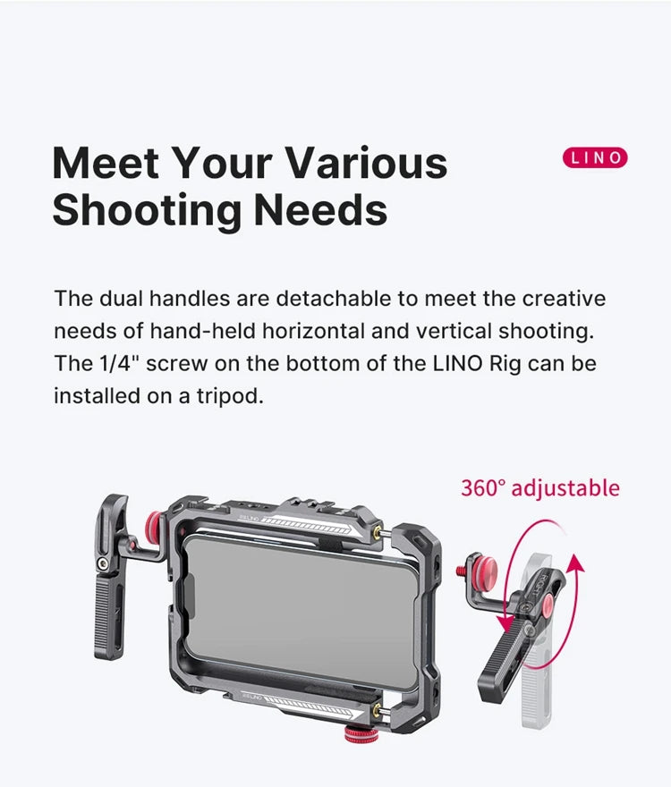 Capa protetora universal para smartphone Ulanzi Lino com alça lateral para iPhone 16, 15, 14, 13, 12 Pro Max, Samsung, Xiaomi e OPPO