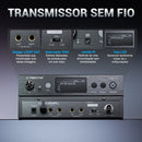 Sistema de monitoramento intra-auricular sem fio mono UHF com 1 saída de loop, saídas separadas, adequado para bandas e estúdios. Phenyx Pro PTM-11