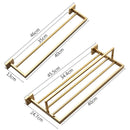 Acessórios para banheiro Toalheiro Aço inoxidável Toalheiro Acessórios para banheiro Prateleira de armazenamento Toalheiro duplo Dourado/Preto/Cromado