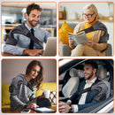 Cinta de ombro com aquecimento elétrico, visor LED, vibração e massagem para suporte articular e relaxamento muscular.