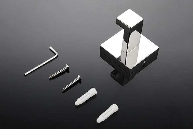 Acessórios para banheiro em aço inoxidável, espelho, cromado, polido, toalheiro, suporte para papel higiênico, barra de toalha, gancho, acessórios para banheiro