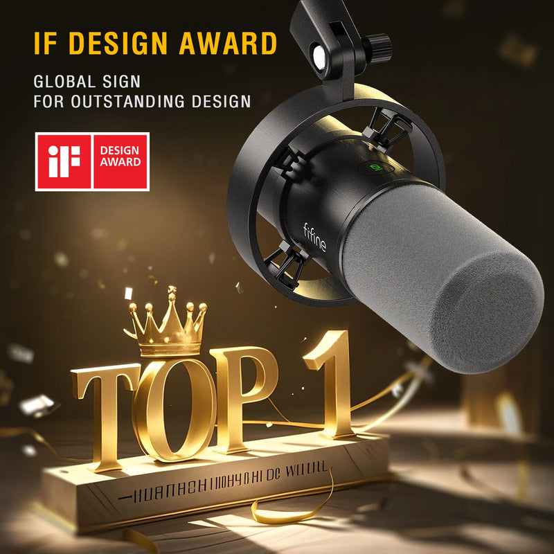 Microfone dinâmico XLR de gravação FIFINE com monitoramento em tempo real, microfone de streaming USB com botão de ganho/mudo por toque para PC, mixer-K688