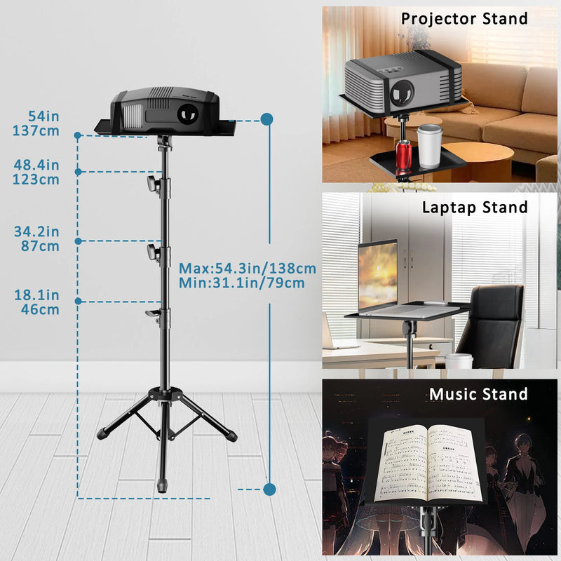 Suporte de tripé para projetor SH - Tripé para laptop com altura ajustável, mesa de apoio para DJ, suporte de mesa para computador ao ar livre para palco ou estúdio