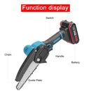 Motosserra KKMOON 21V 4/6/8 polegadas Serra elétrica de corrente sem fio Serra de poda portátil Serra elétrica portátil para marcenaria Ferramenta de corte