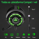 Fones de ouvido gamer profissionais EKSA E5000 para PC/PS4/Xbox/Switch, headset gamer com fio 7.1 e microfone ENC, cabo removível USB/Tipo C/3,5 mm